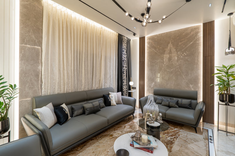 The Charcoal Drape — Sheer & Textured Curtain Layers