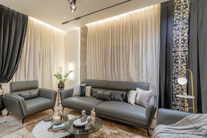 The Charcoal Drape — Sheer & Textured Curtain Layers