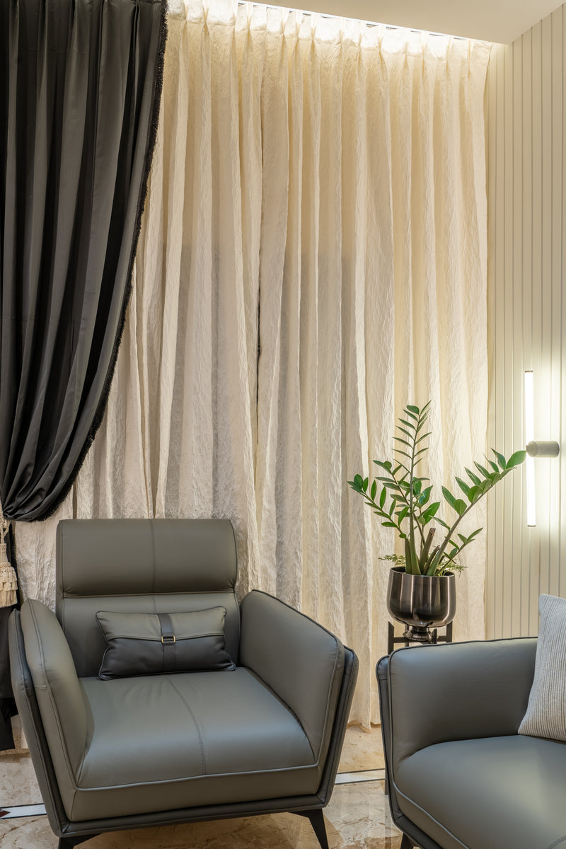 The Charcoal Drape — Sheer & Textured Curtain Layers