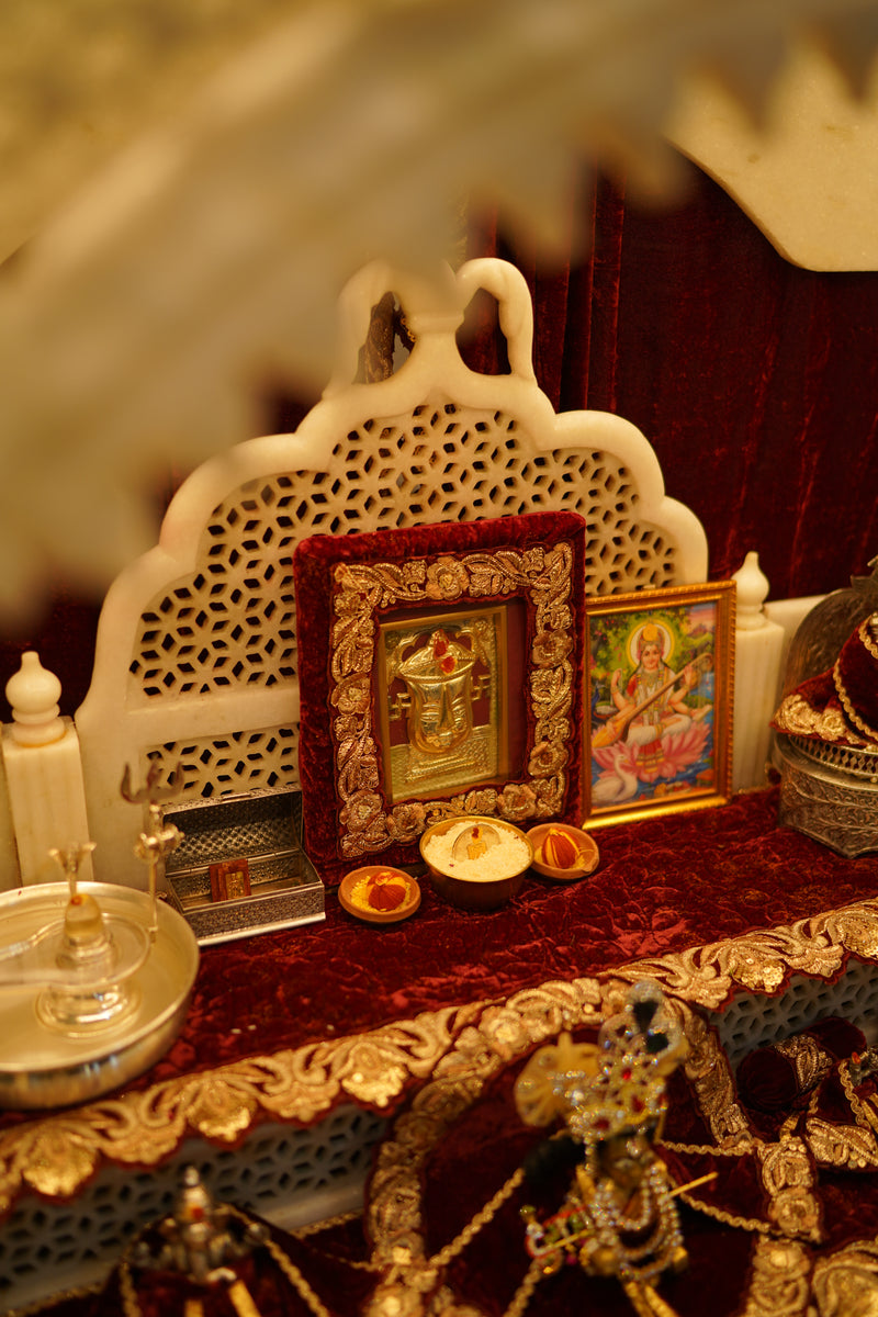 The Crimson Court- Velvet Drapes for a Marble Mandir 