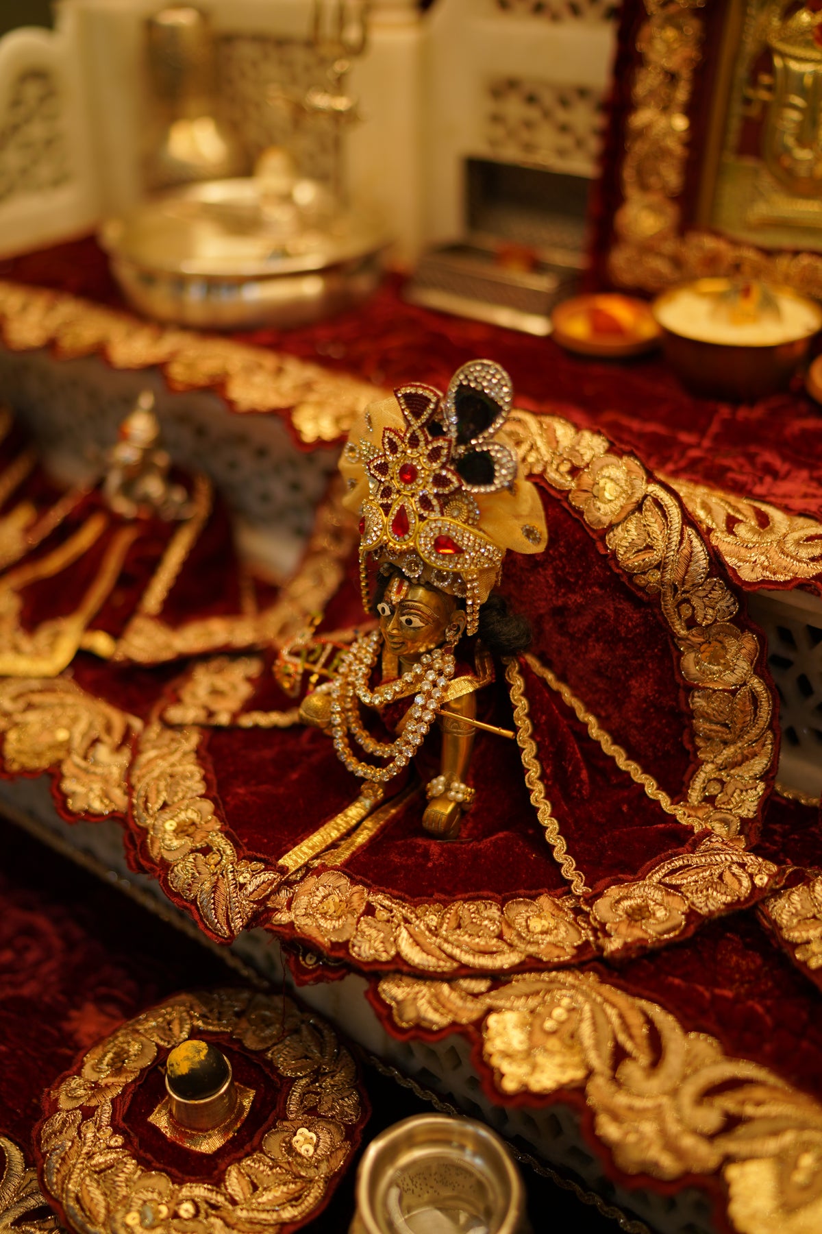The Crimson Court- Velvet Drapes for a Marble Mandir 