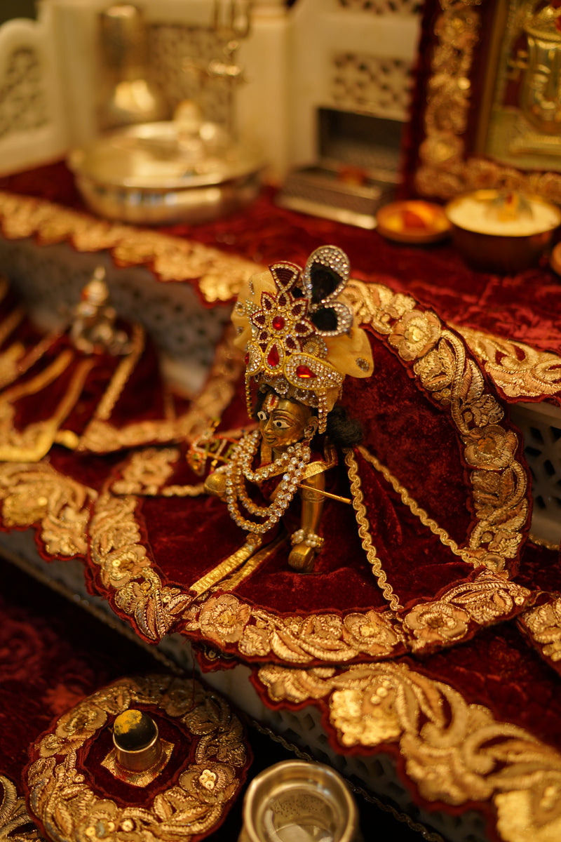 The Crimson Court- Velvet Drapes for a Marble Mandir 