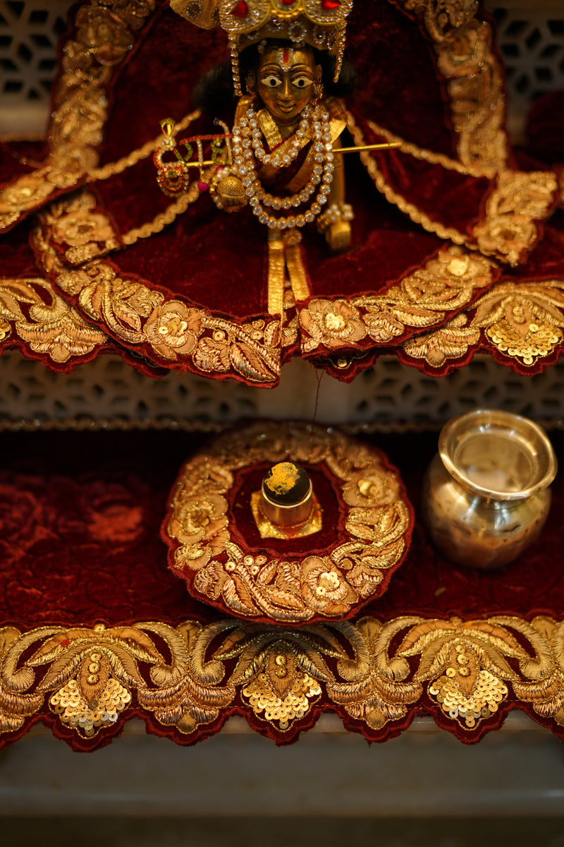 The Crimson Court- Velvet Drapes for a Marble Mandir 
