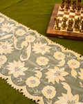 Beige Scalloped Floral Lace Runner