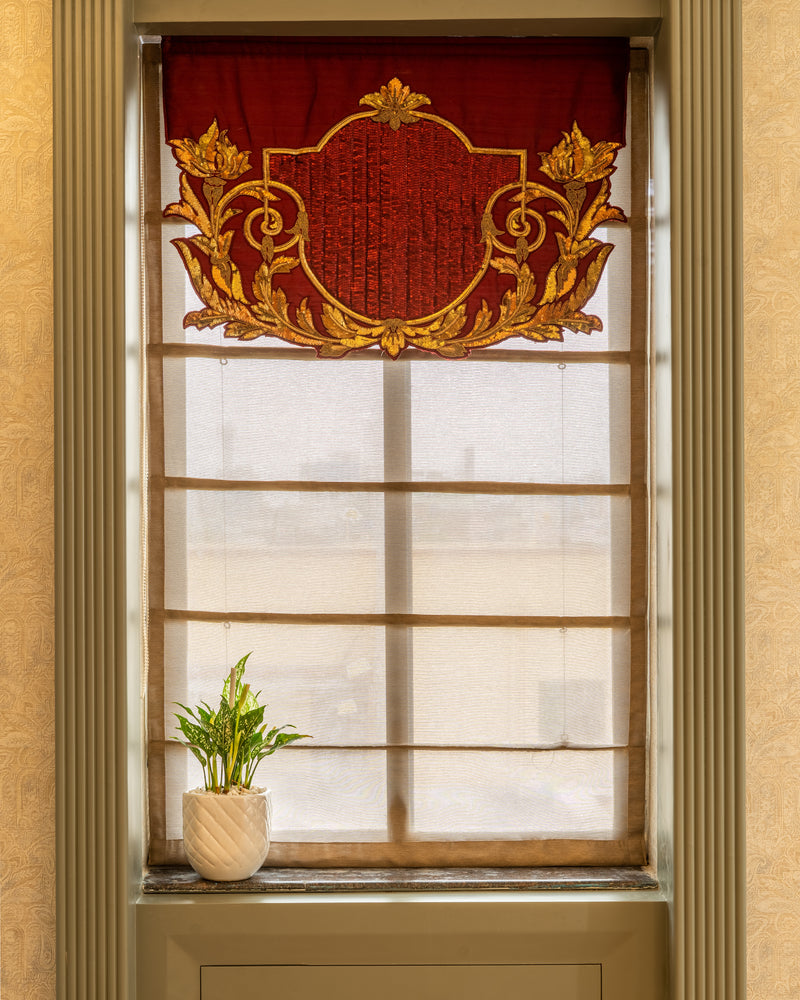 The Crimson Study — Tasselled Curtain Drapes