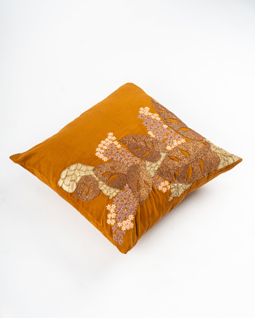 Monstera Beaded Cushion Cover