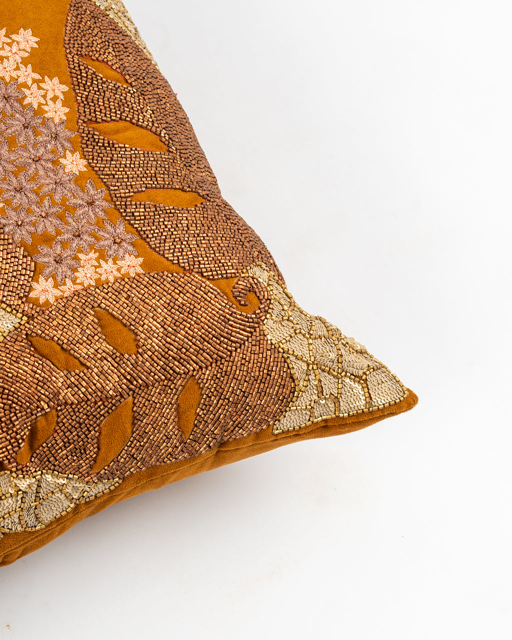 Monstera Beaded Cushion Cover