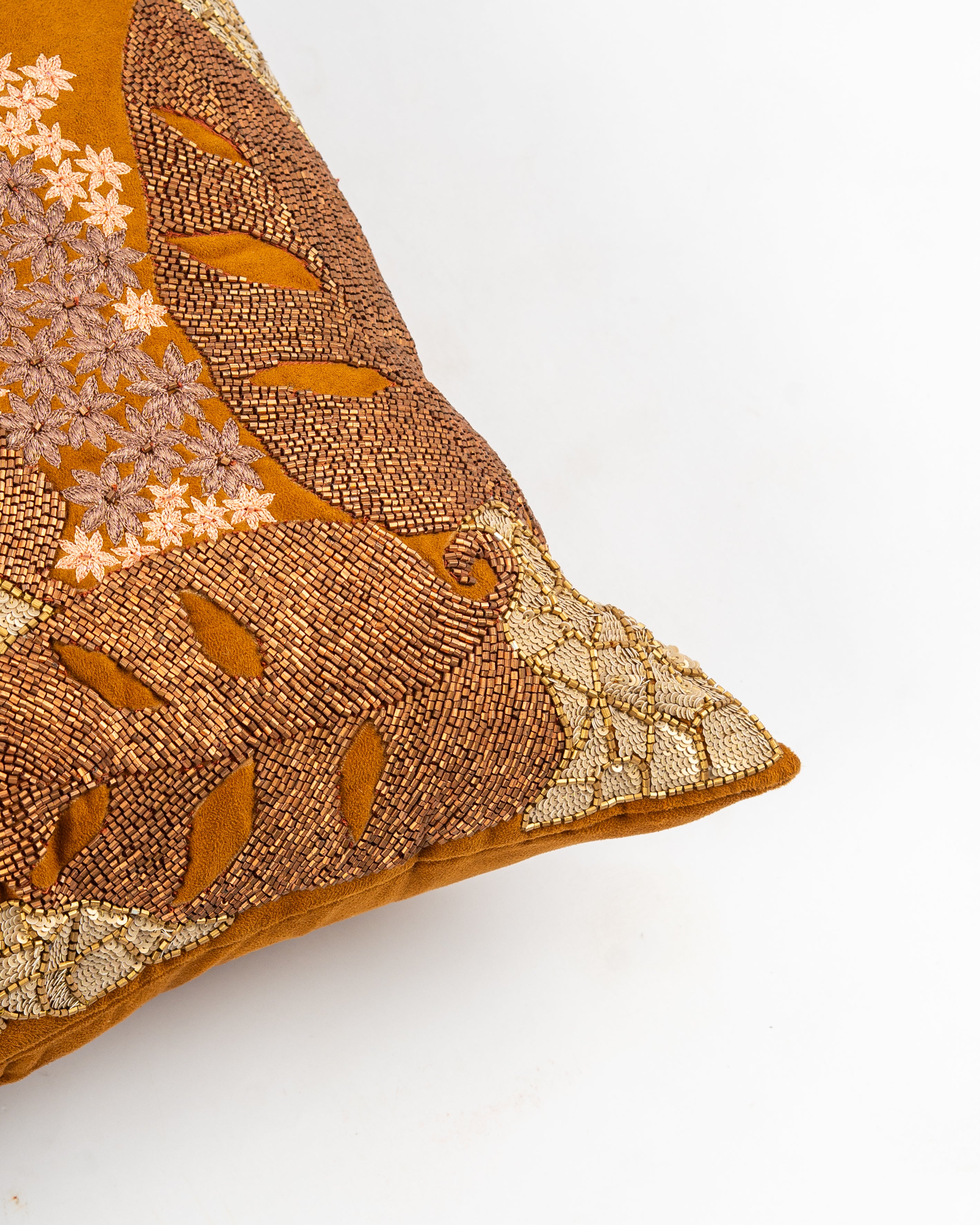 Monstera Beaded Cushion Cover