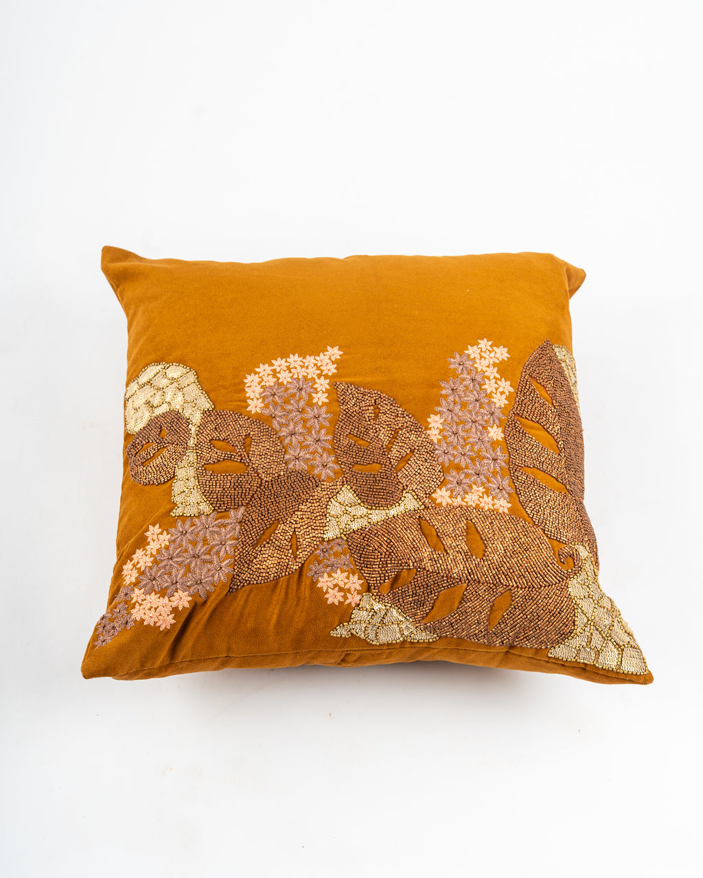 Monstera Beaded Cushion Cover
