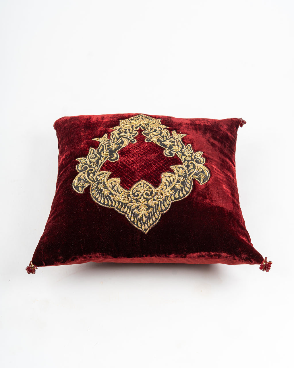 Zardozi Crimson Cushion Cover
