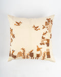 Folk Birds Embroidered Cushion Cover