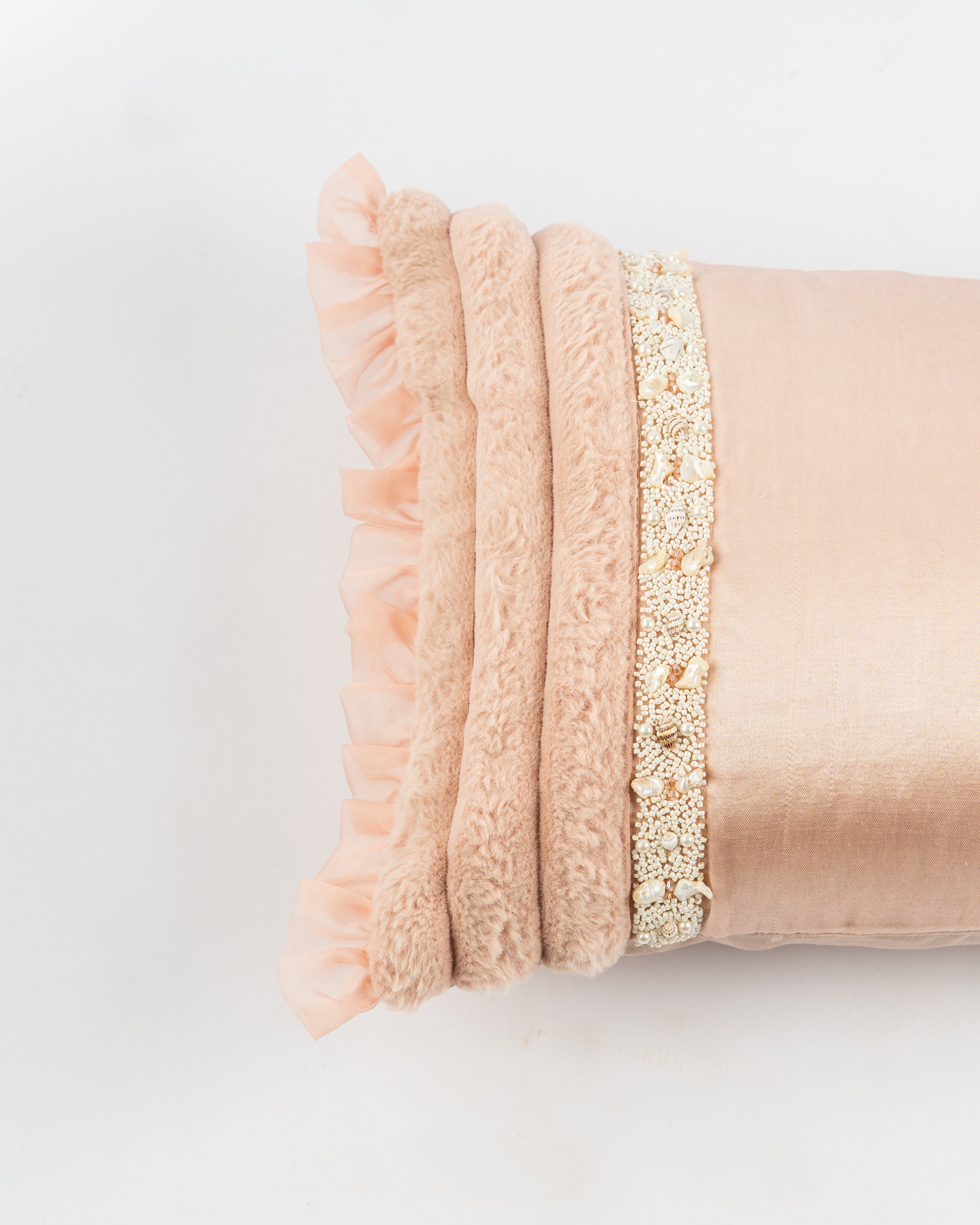 Petal Ruffle Lumbar Cushion Cover