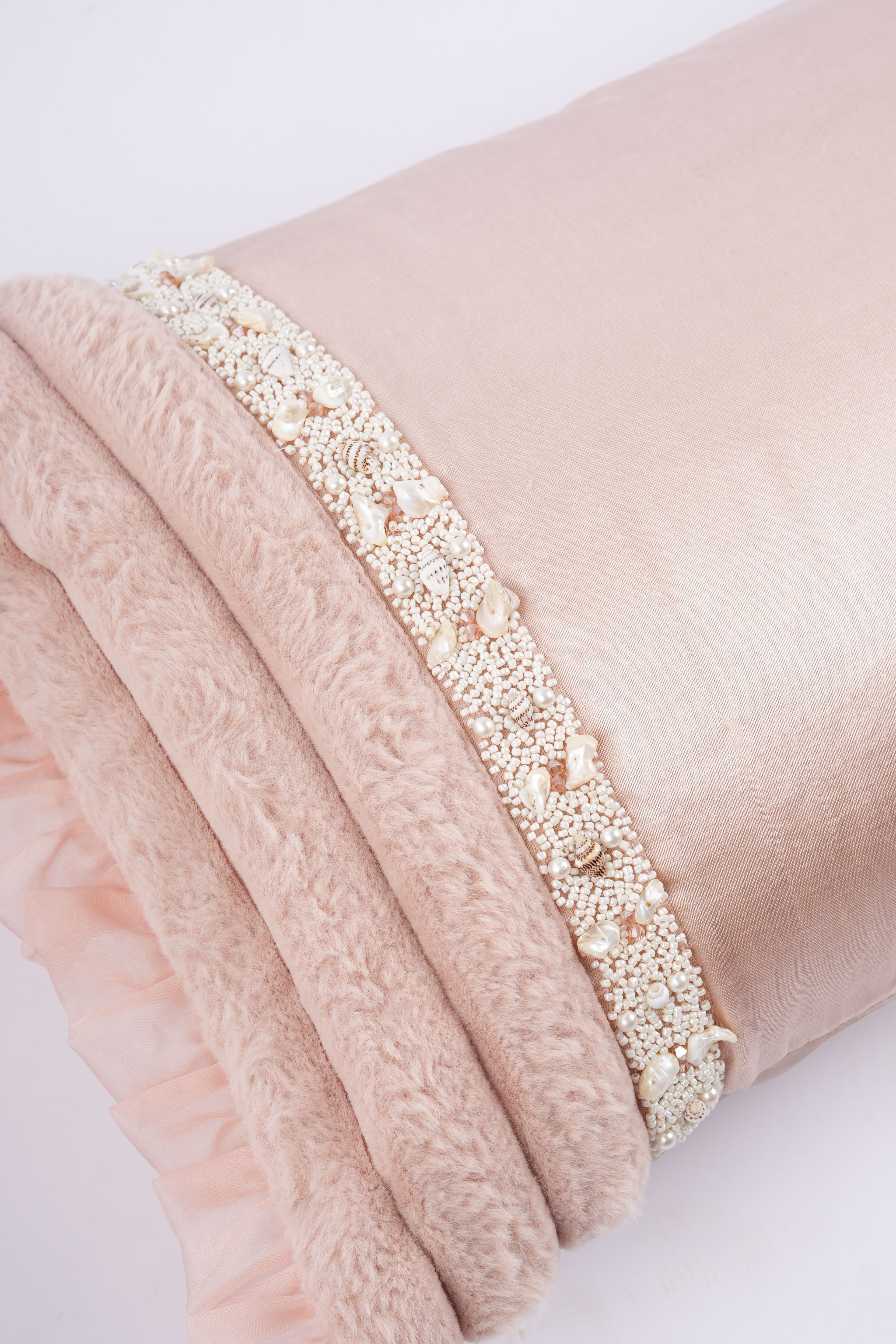 Petal Ruffle Lumbar Cushion Cover
