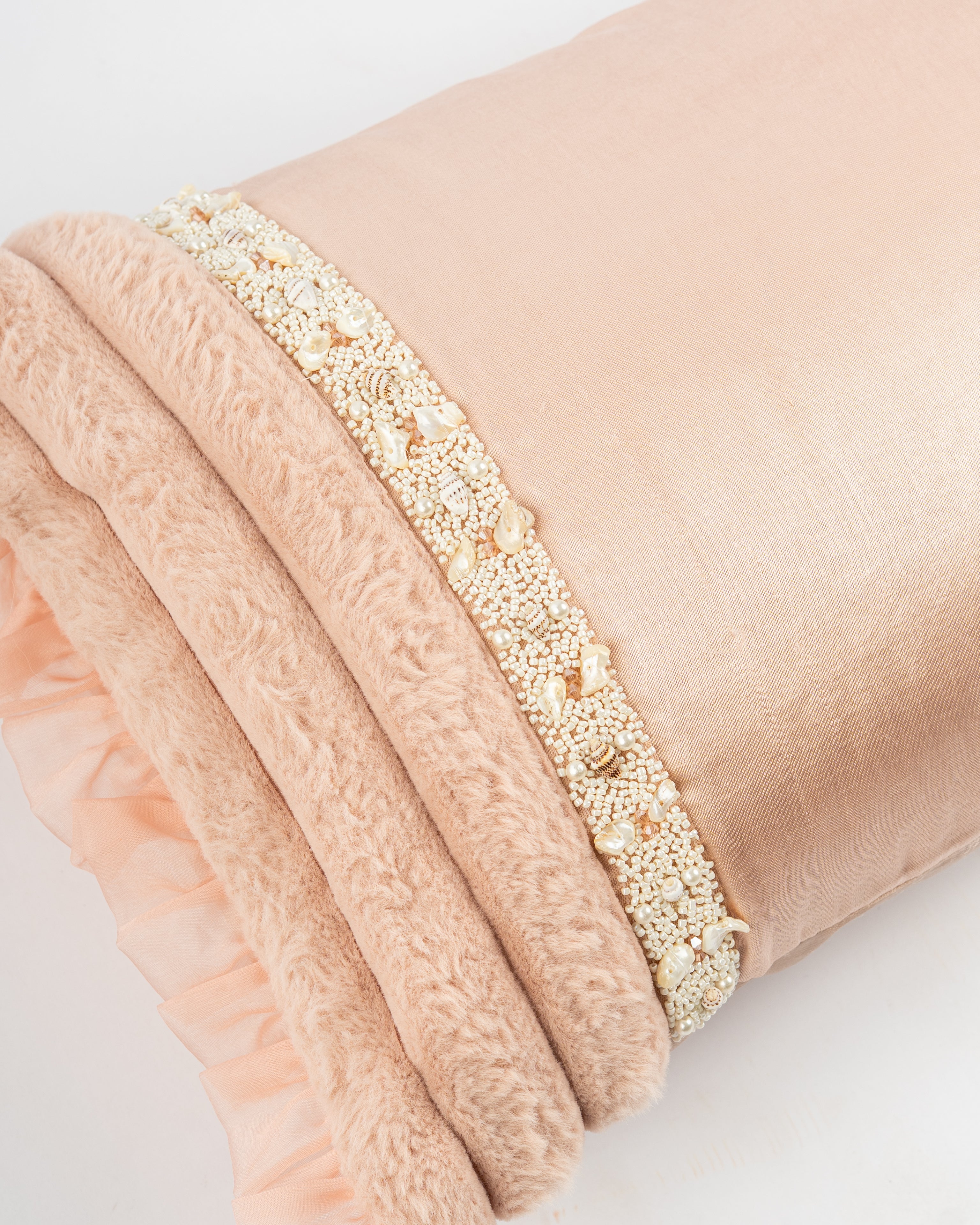 Petal Ruffle Lumbar Cushion Cover