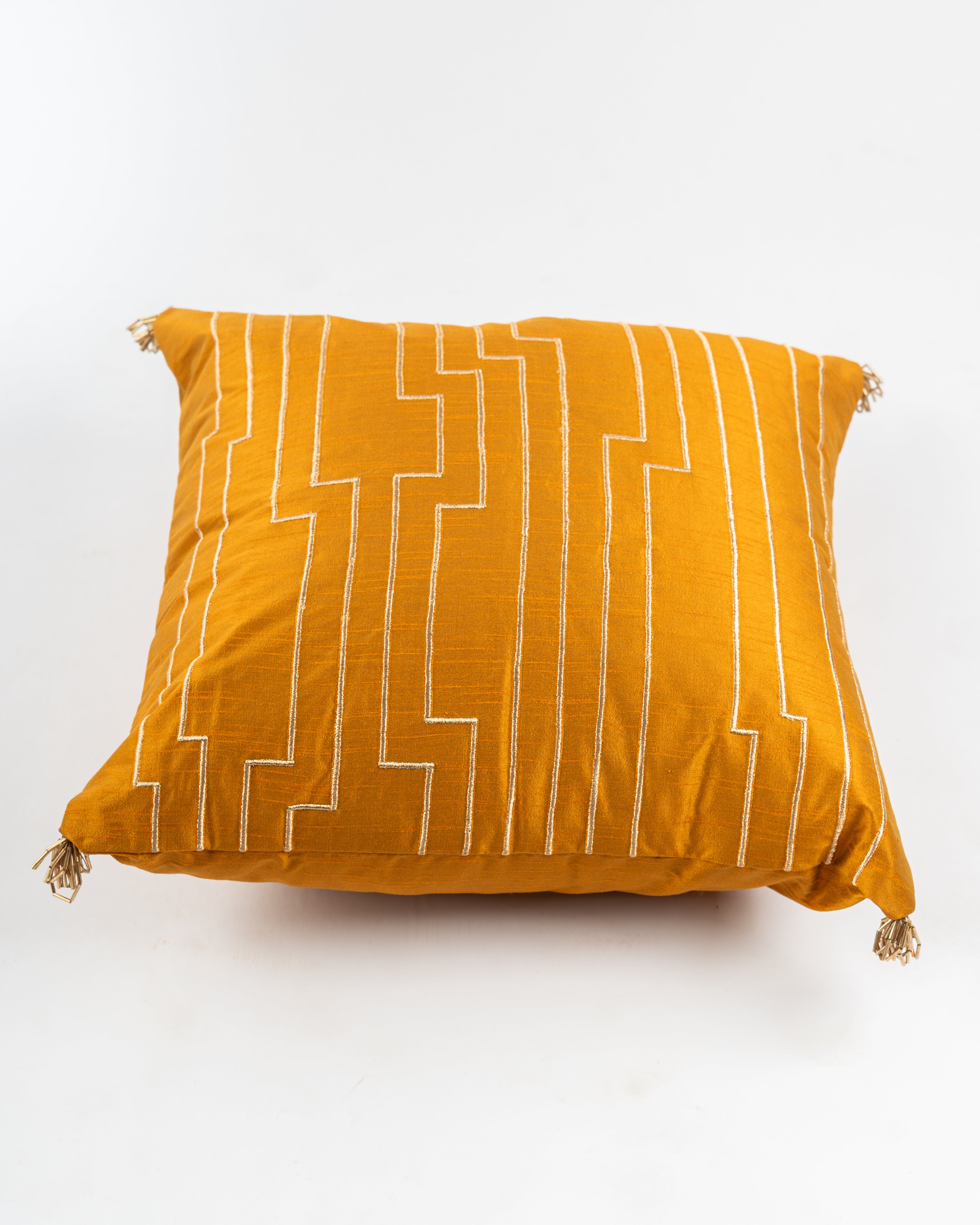 Ochre Stitch Cushion Cover