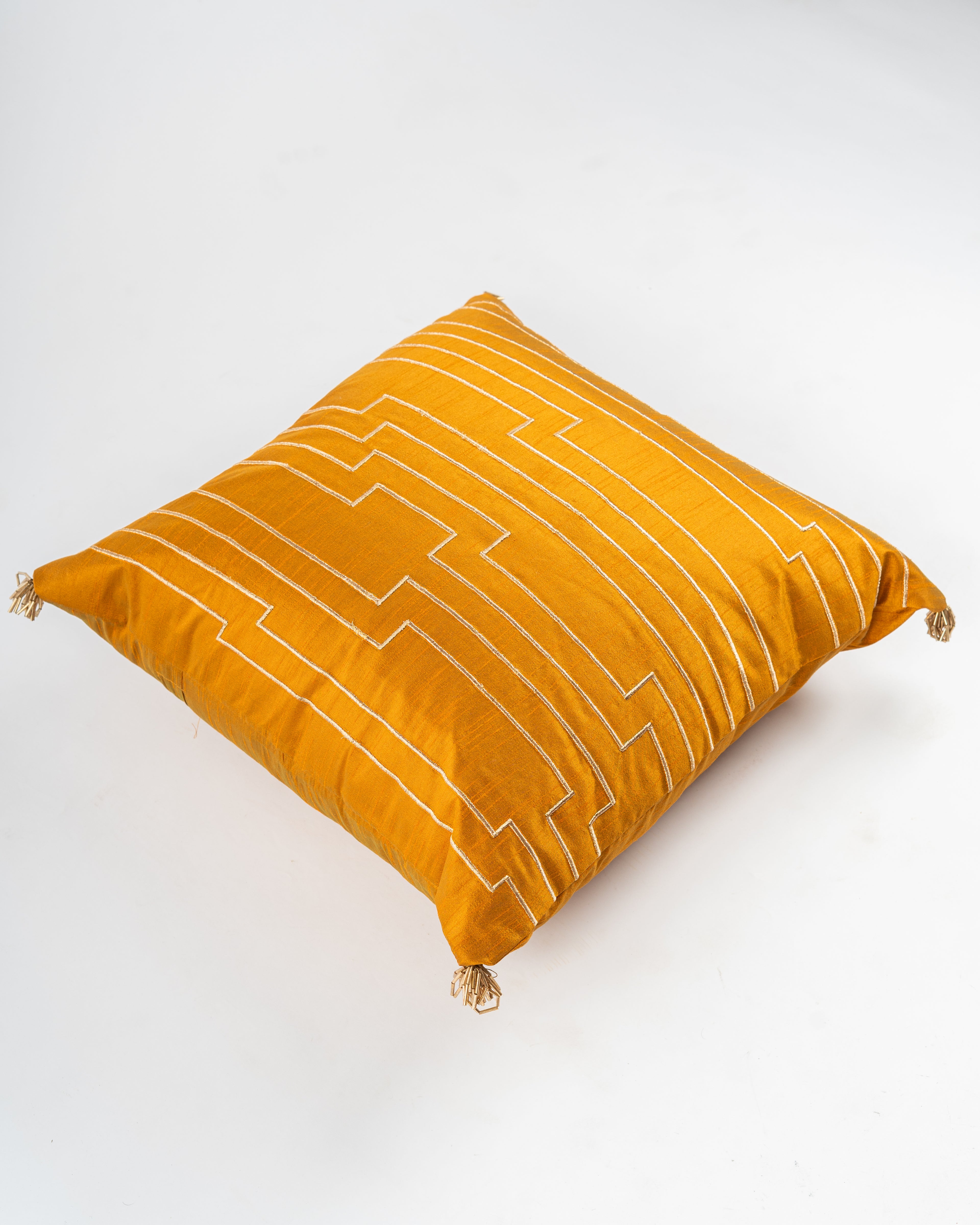 Ochre Stitch Cushion Cover