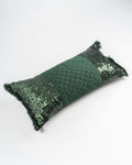 Emerald Sequin Lumbar Cushion Cover