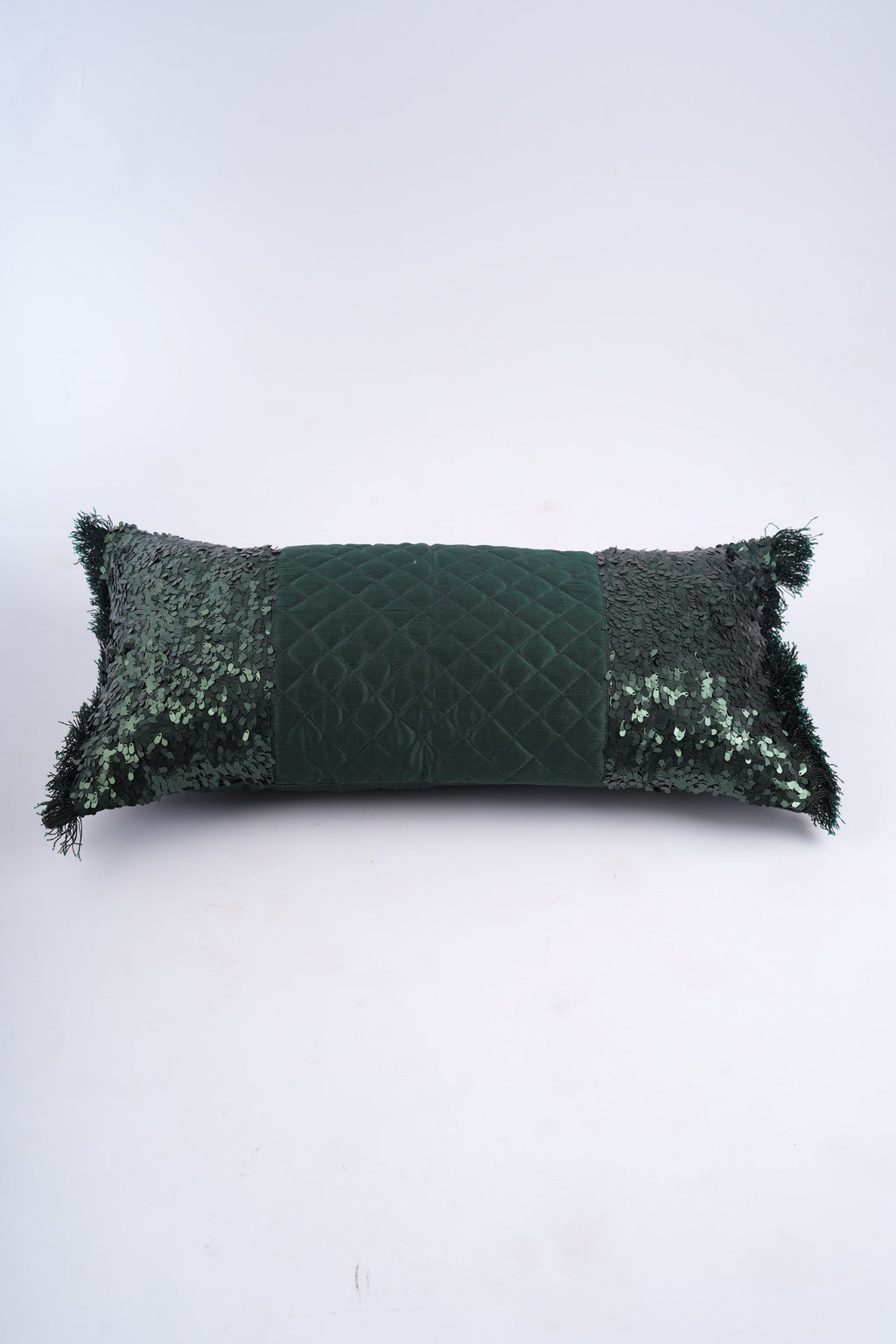 Emerald Sequin Lumbar Cushion Cover