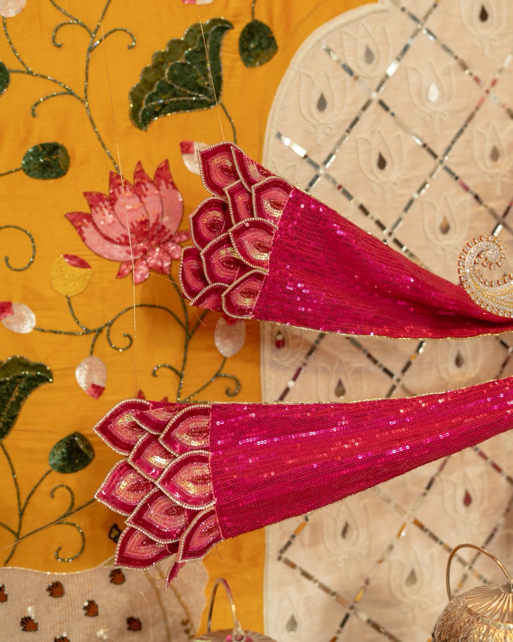 The Lotus Sanctum — A Mandir in Mustard & Mirror