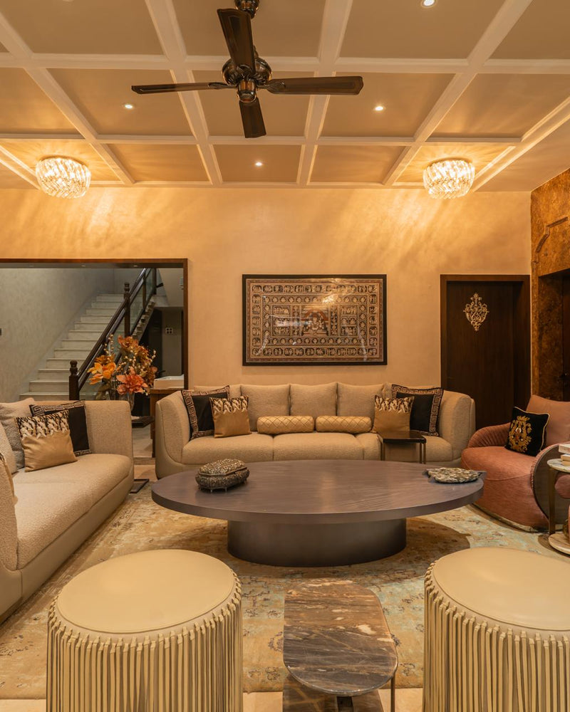 The Brass Elegance Residence — Luxury Artisan Dining & Living Room