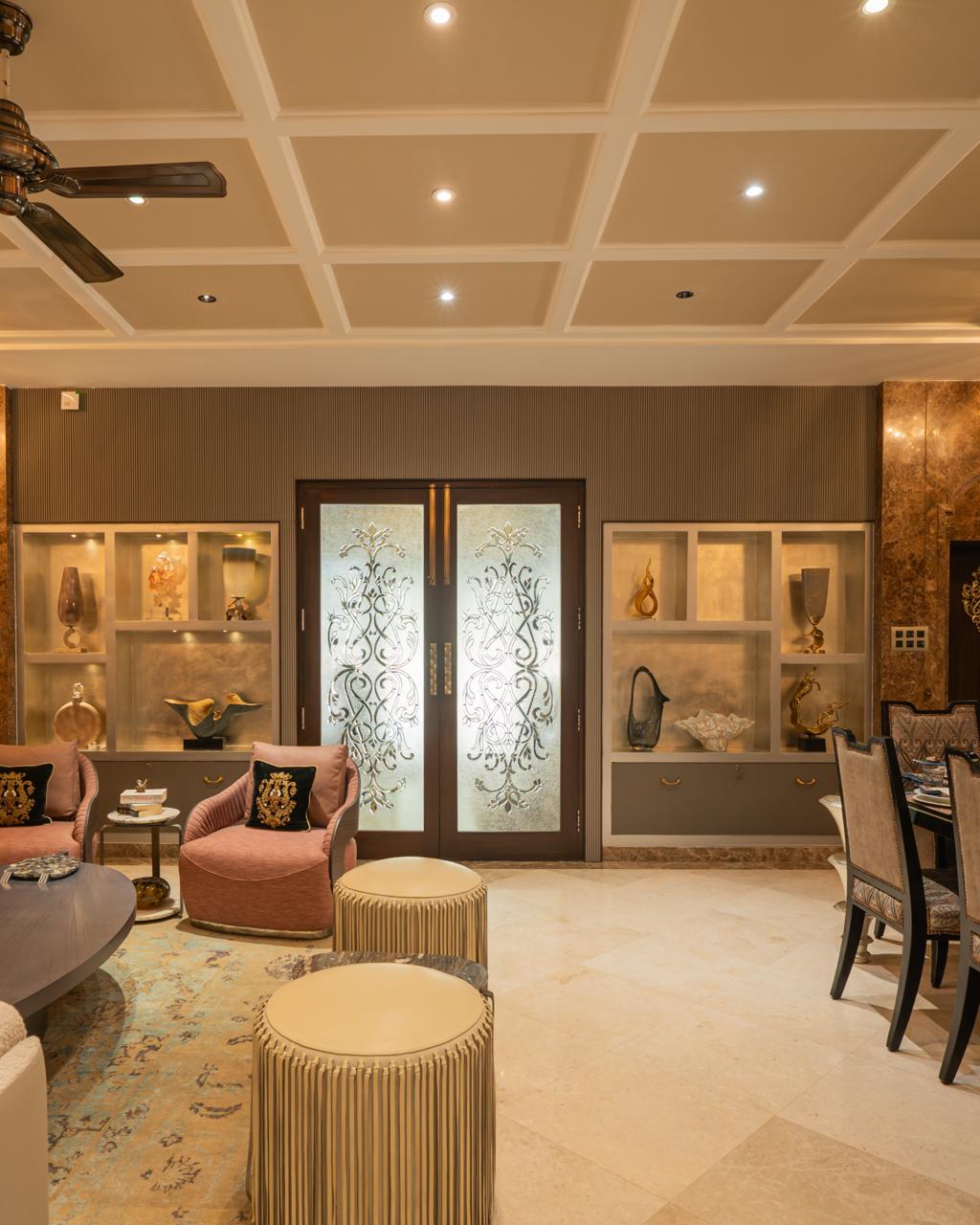 The Brass Elegance Residence — Luxury Artisan Dining & Living Room