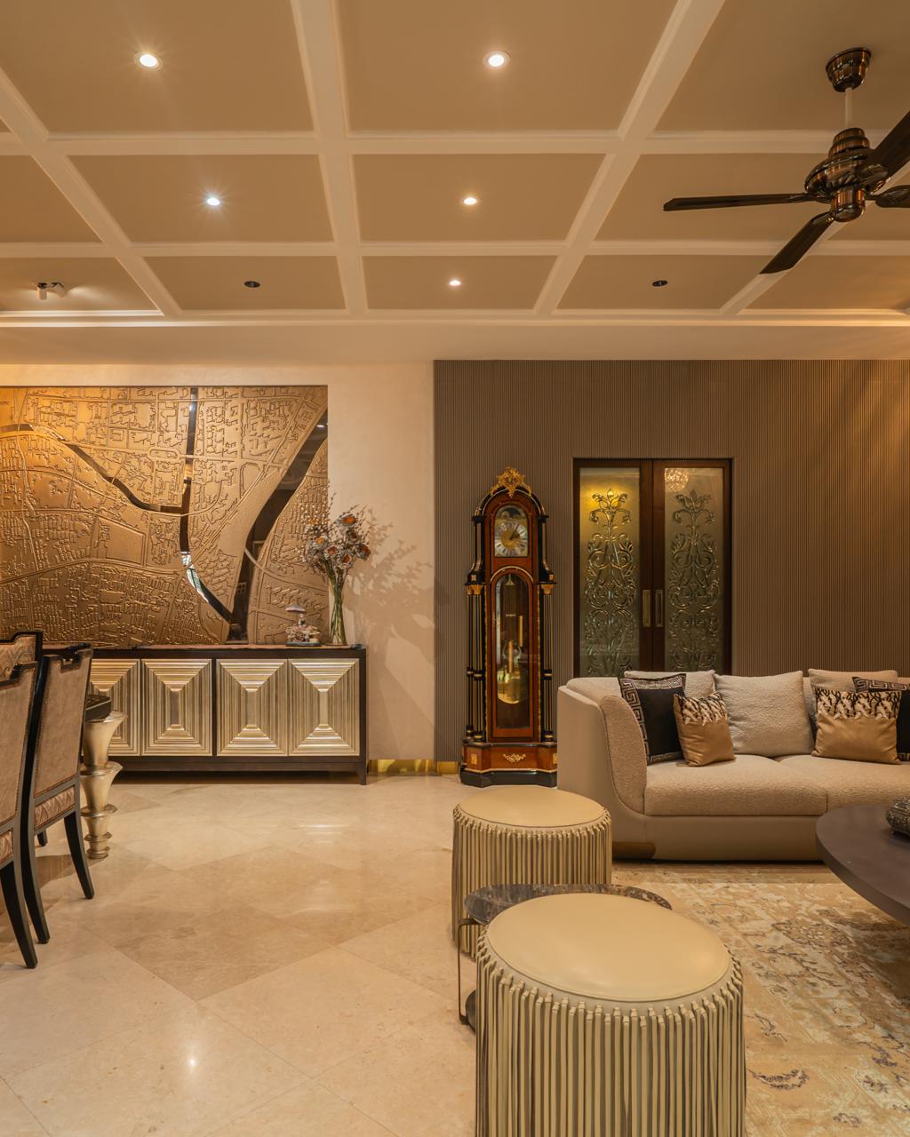 The Brass Elegance Residence — Luxury Artisan Dining & Living Room