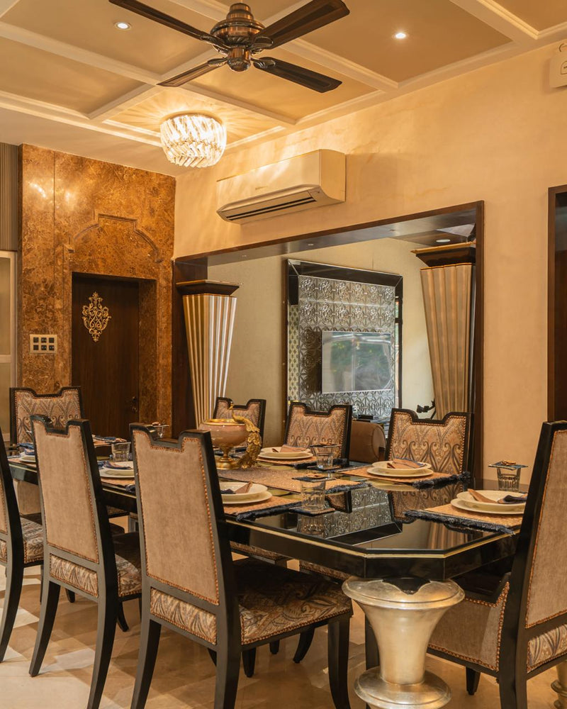The Brass Elegance Residence — Luxury Artisan Dining & Living Room
