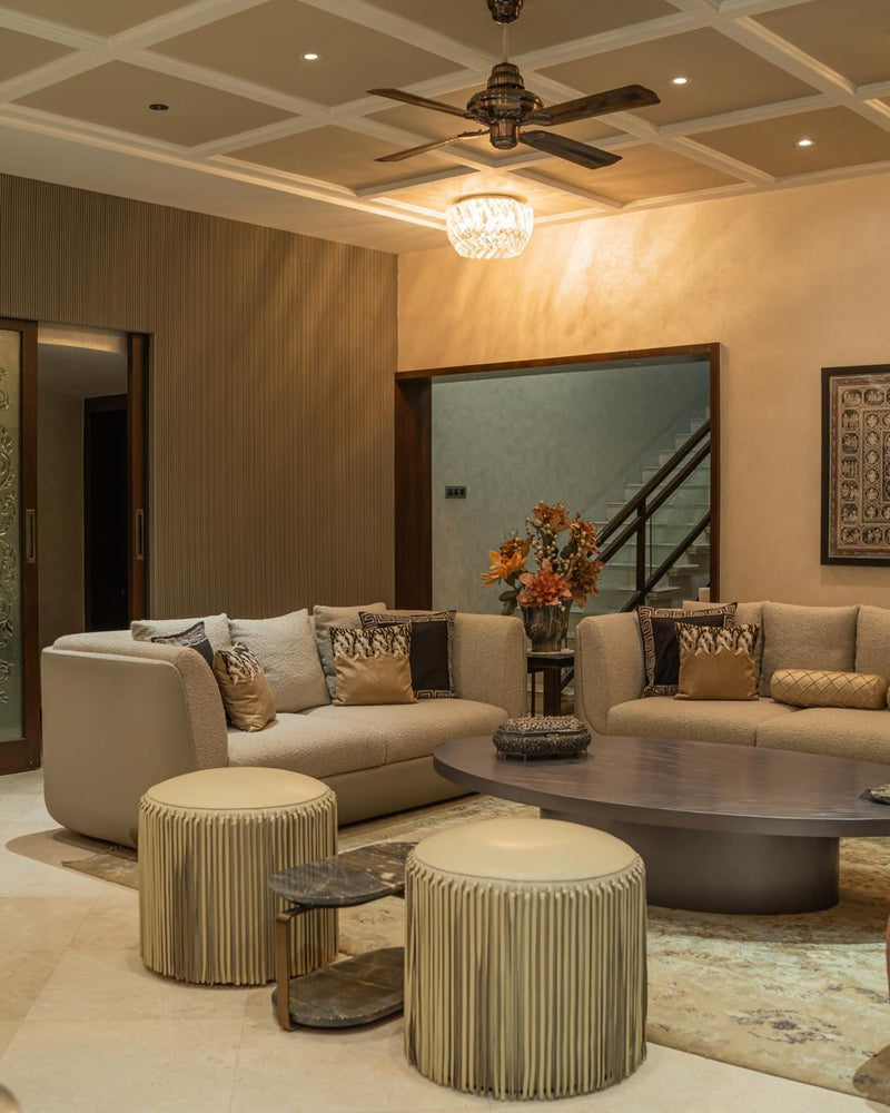 The Brass Elegance Residence — Luxury Artisan Dining & Living Room